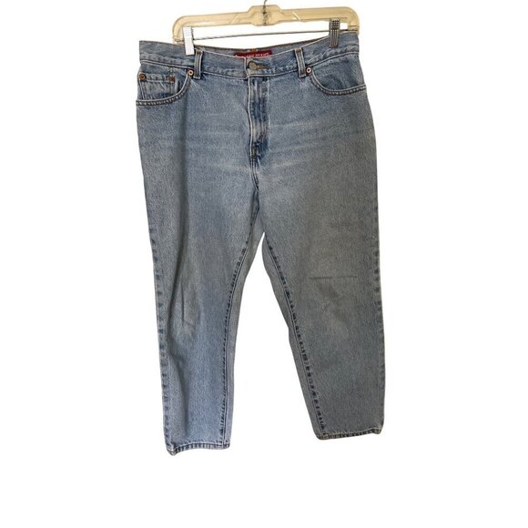 Levis 550 Relaxed Fit Tapered Leg Jeans Womens 14 Petite Light Wash - Picture 1 of 12